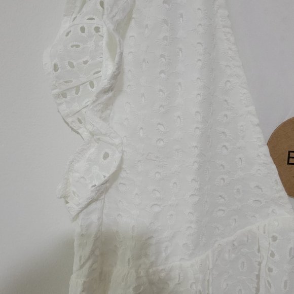 White Eyelet Babydoll Summer Dress - Picture 3 of 3
